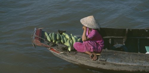 Cai Be Tien Giang Vietnam Schwimmender Markt im Mekongdelta