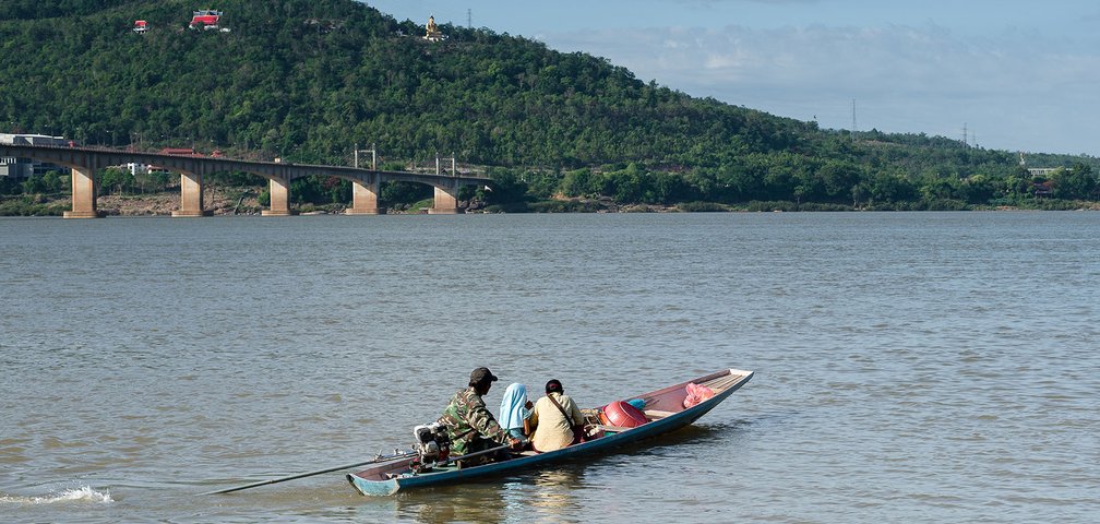 Mekong bei der Brücke von Pakse Laos