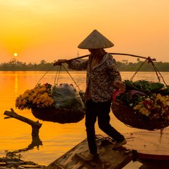 Blumenhaendlerin Vietnam