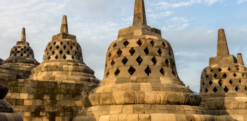 Java Detail von Borobudur größte buddhistische Tempelanlage der Welt