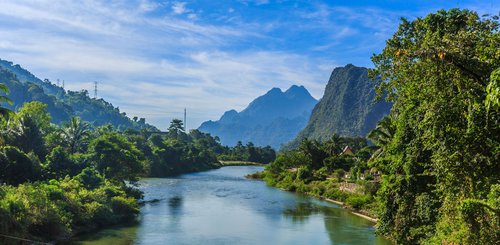 Song River Vang Vieng sehr schöne Flusslandschaft