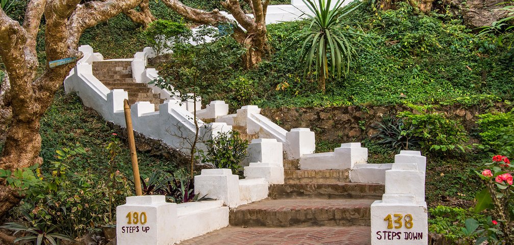 Stufen auf den Phou Si Luang Prabang Laos