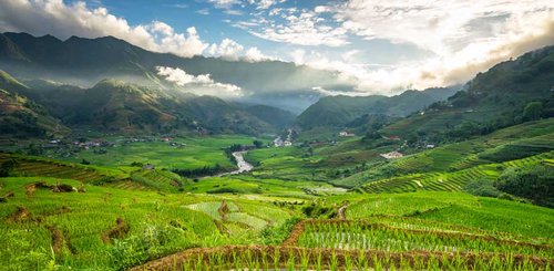 Reisterrassen Mu Cang Chai Yen Bai Vietnam