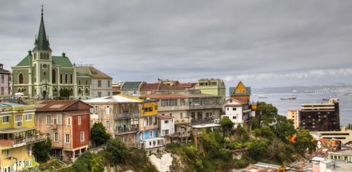 Panoramablick auf Valparaiso UNESCO Weltkulturerbe in Chile